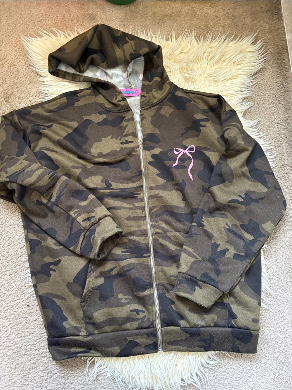 Edikted camo zip- hoodie